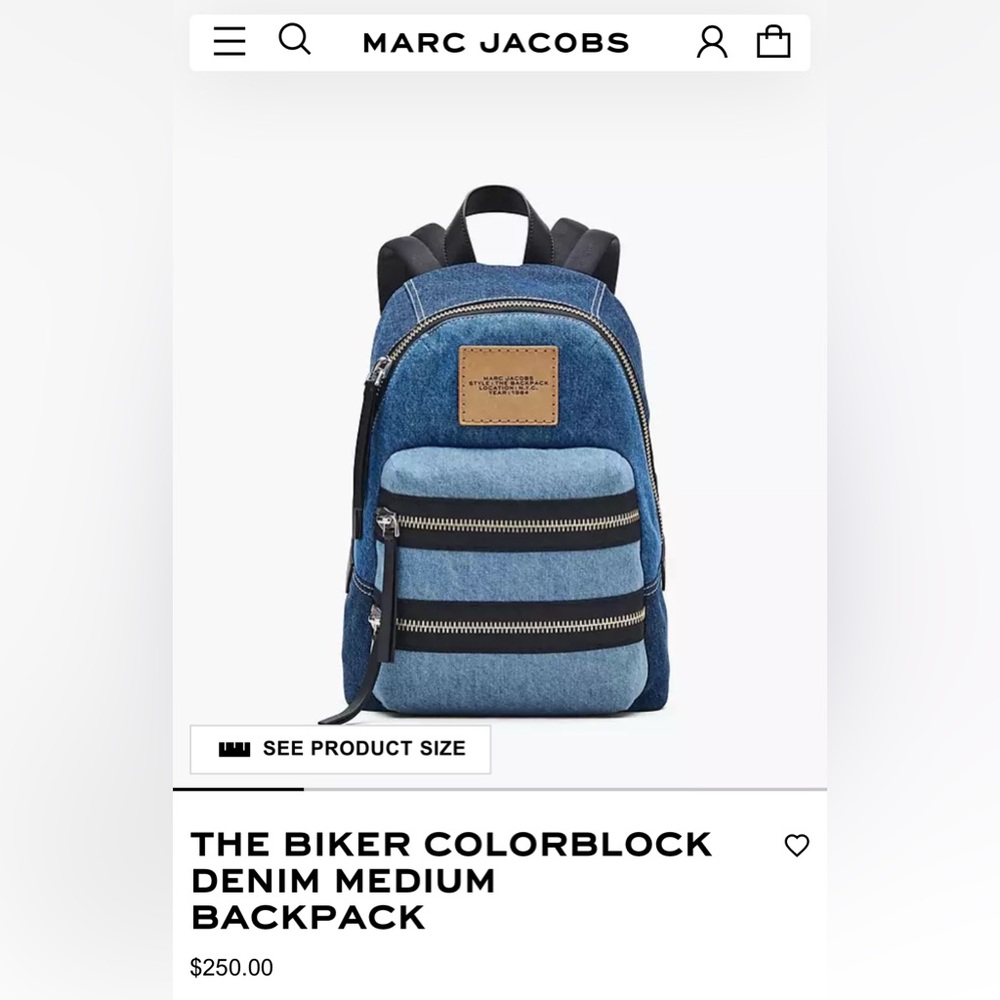 Marc Jacobs Blue Denim Colorblock Backpack